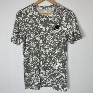 Nike Sportswear Air Logo AOP Print NSW Dri-Fit Shirt 906966-101 Gray White Small